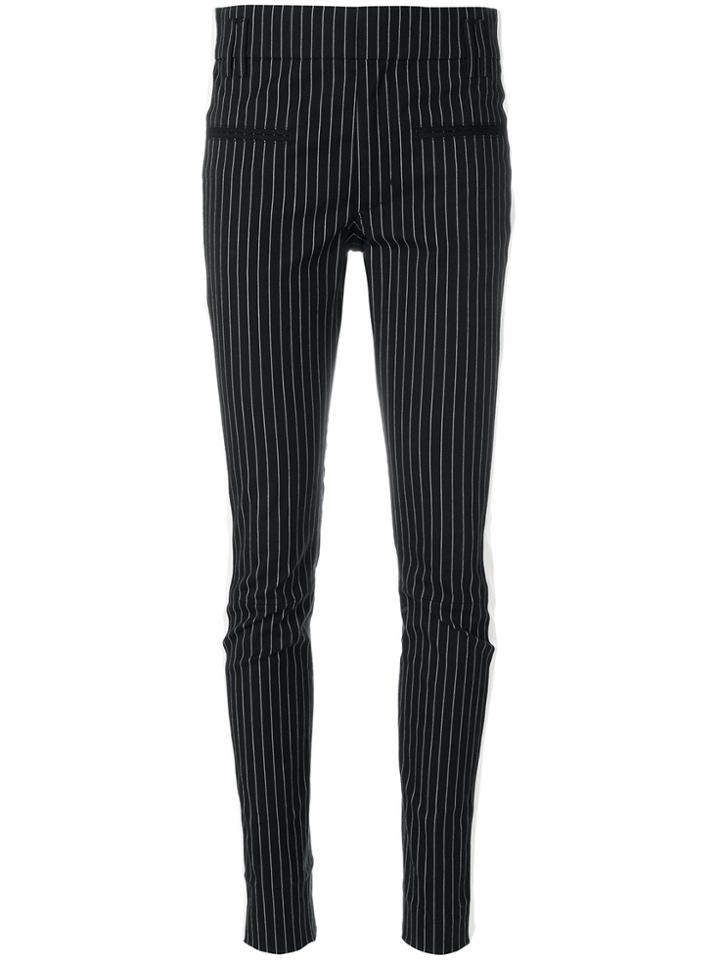 Haider Ackermann Slim Pinstriped Trousers - Black