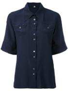 Ps By Paul Smith - Shortsleeved Shirt - Women - Silk - 46, Blue, Silk