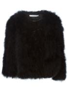 Givenchy Feather Jacket, Women's, Size: 38, Black, Turkey Feather/viscose/silk