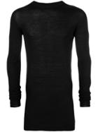 Rick Owens Sheer Long-line Sweater - Black