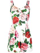 Dolce & Gabbana Rose Print Jumpsuit - White