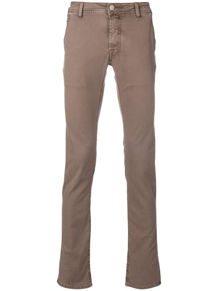 Jacob Cohen Denim-style Straight Leg Trousers - Brown