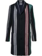 Carven Striped Coat, Men's, Size: 50, Blue, Cotton/polyamide/viscose/wool
