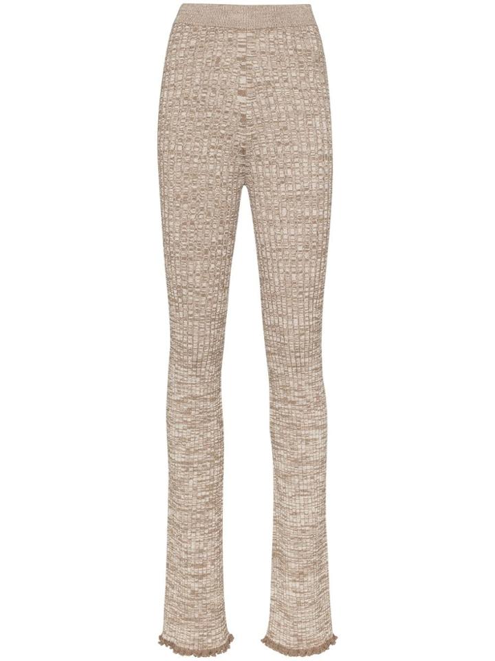 Jil Sander Ribbed Knit Trousers - 109 - Neutrals