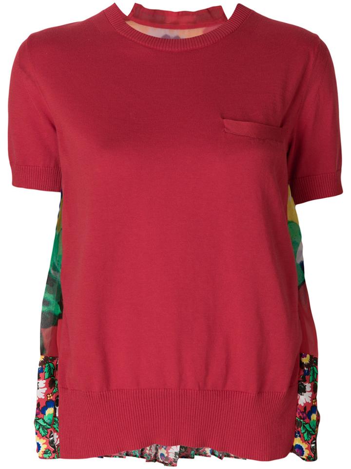 Sacai Floral Back T-shirt - Red