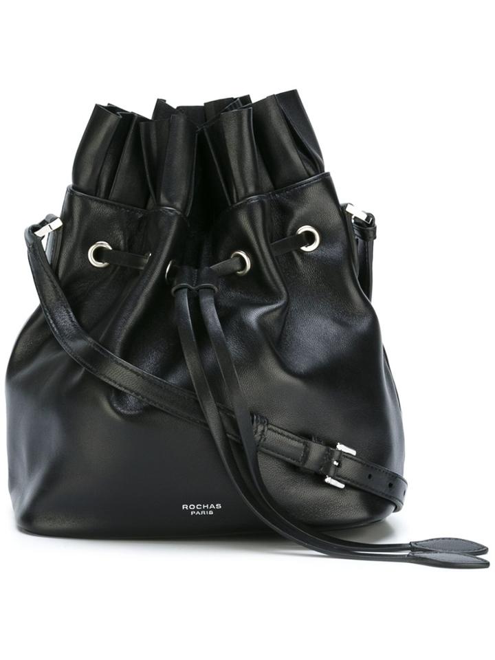 Rochas Bucket Drawstring Shoulder Bag - Black