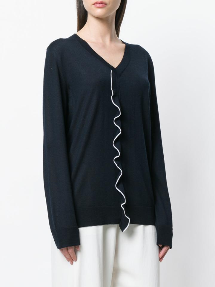 Agnona Ruffle Front Sweater - Blue