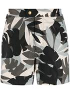 Tom Ford Leaf Patterned Swim Shorts - Blue