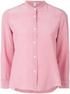 Aspesi Round Neck Button Shirt - Pink & Purple