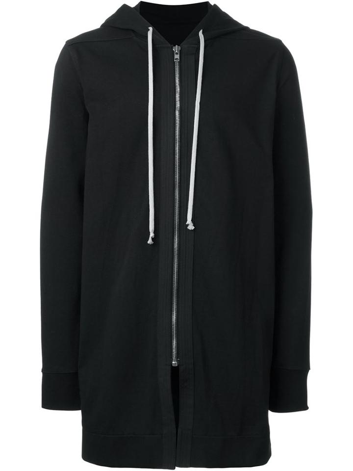 Rick Owens Long Length Hoodie, Men's, Size: Large, Black, Cotton