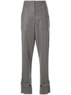 Helmut Lang Button Tab Wide Leg Trousers - Grey