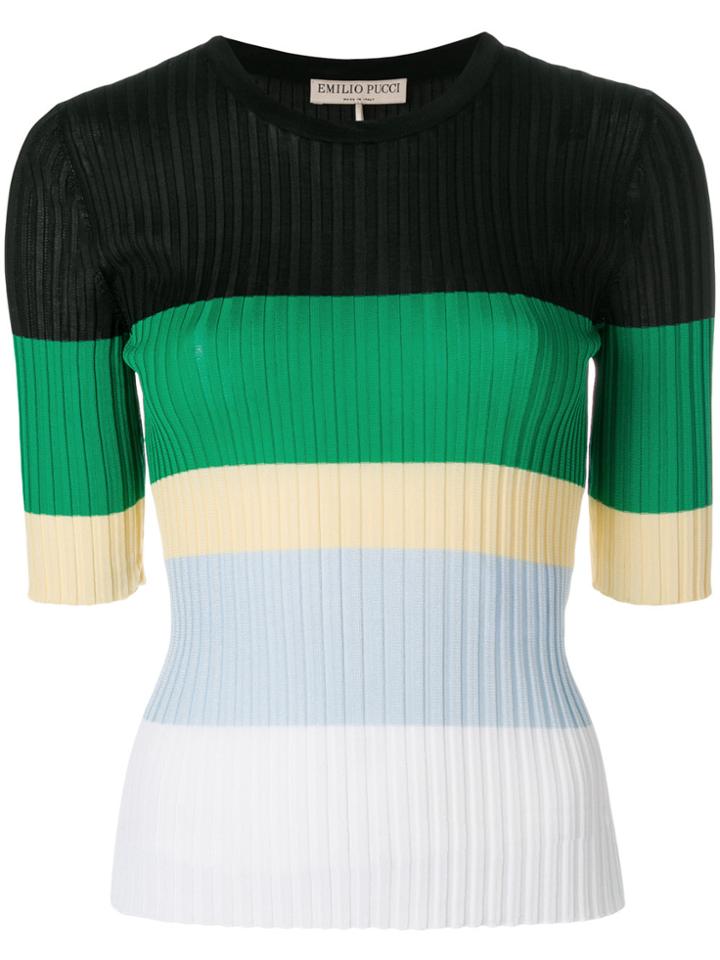 Emilio Pucci Striped Ribbed Jumper - Multicolour