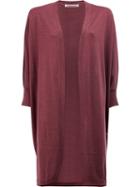 Lamberto Losani Oversized Cardigan, Women's, Size: Large, Pink/purple, Silk/virgin Wool