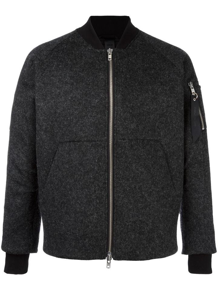 Odeur 'lazer Cut' Bomber Jacket, Adult Unisex, Size: Medium, Grey, Polyester/spandex/elastane/viscose/virgin Wool