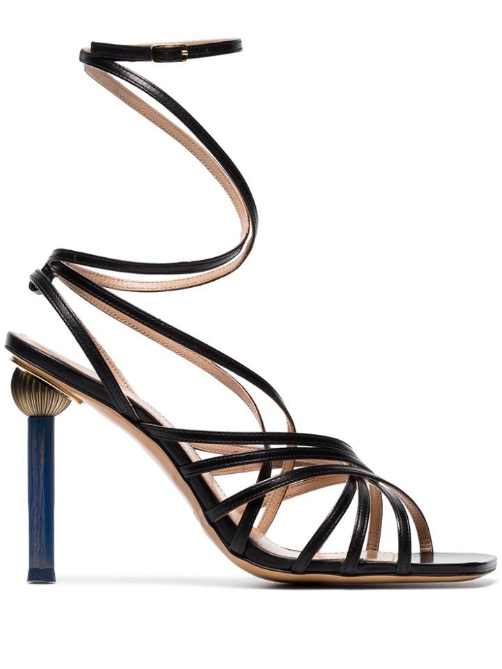 Jacquemus Black Pisa Strappy Leather Sandals