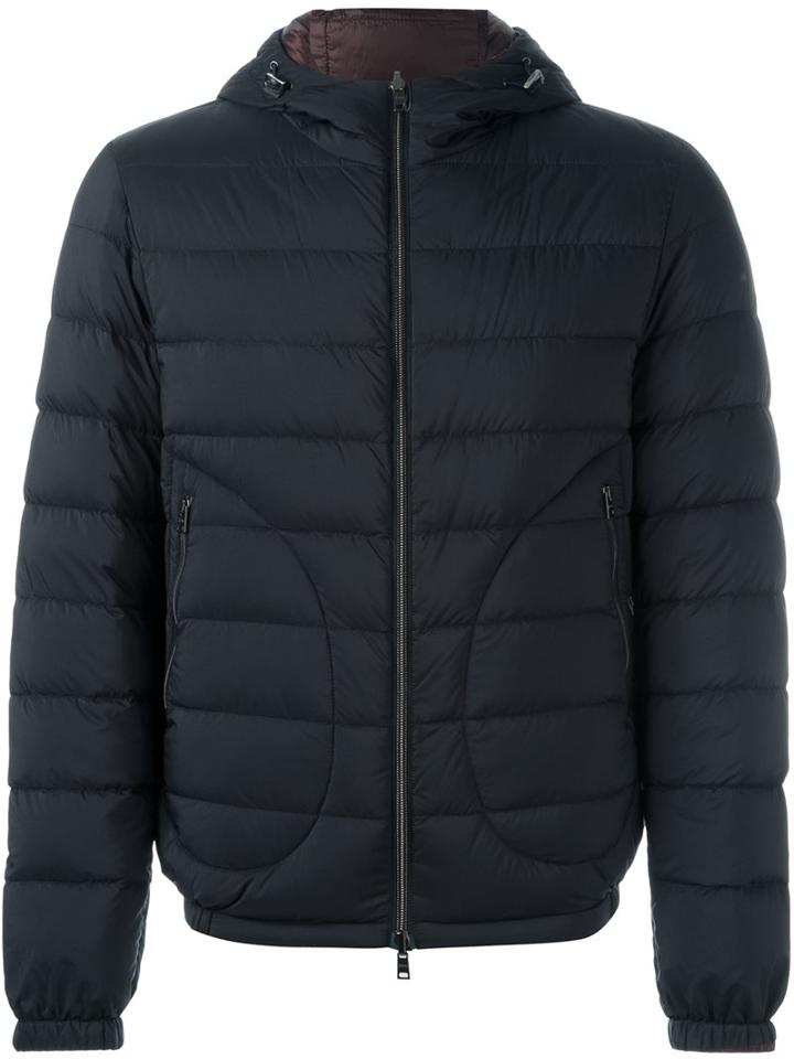 Herno Hooded Padded Jacket, Men's, Size: 50, Blue, Polyamide/polyurethane/feather/goose Down