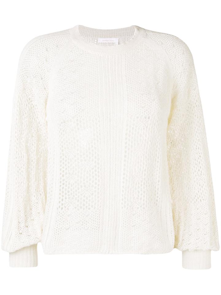 See By Chloé Perforated Knit Jumper - White