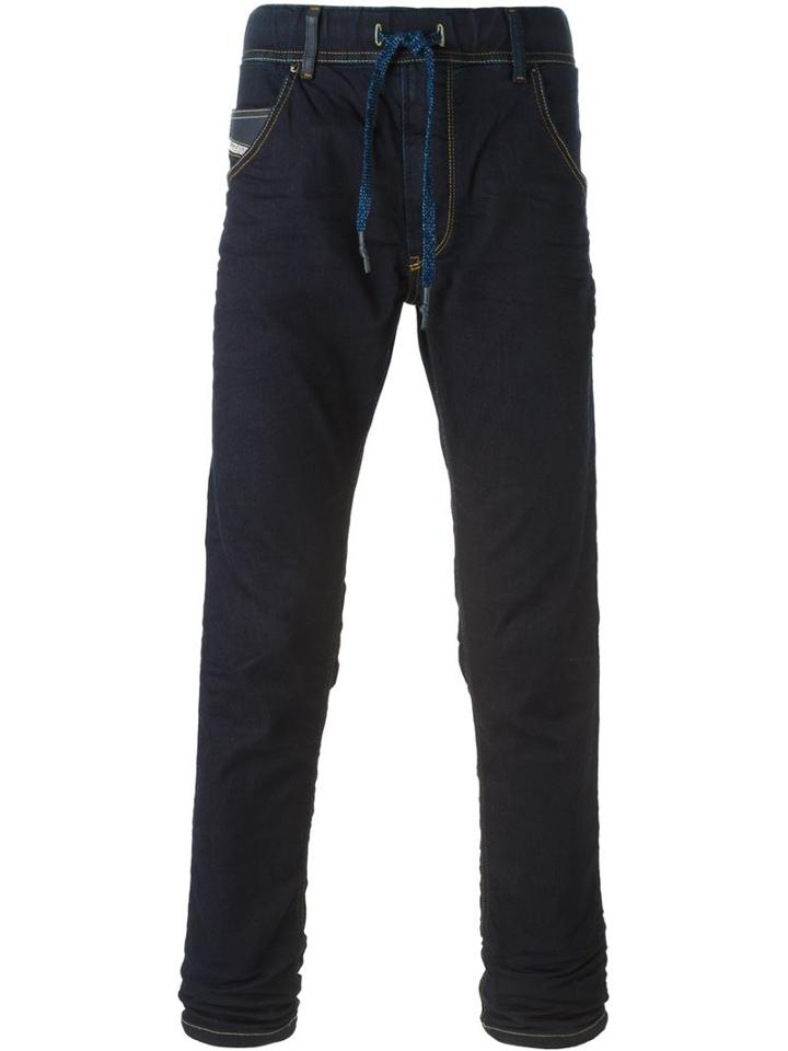 Diesel Slim Fit Jeans, Men's, Size: 32, Blue, Cotton/polyester/spandex/elastane/calf Leather