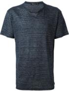 T By Alexander Wang Striped T-shirt, Men's, Size: L, Blue, Linen/flax