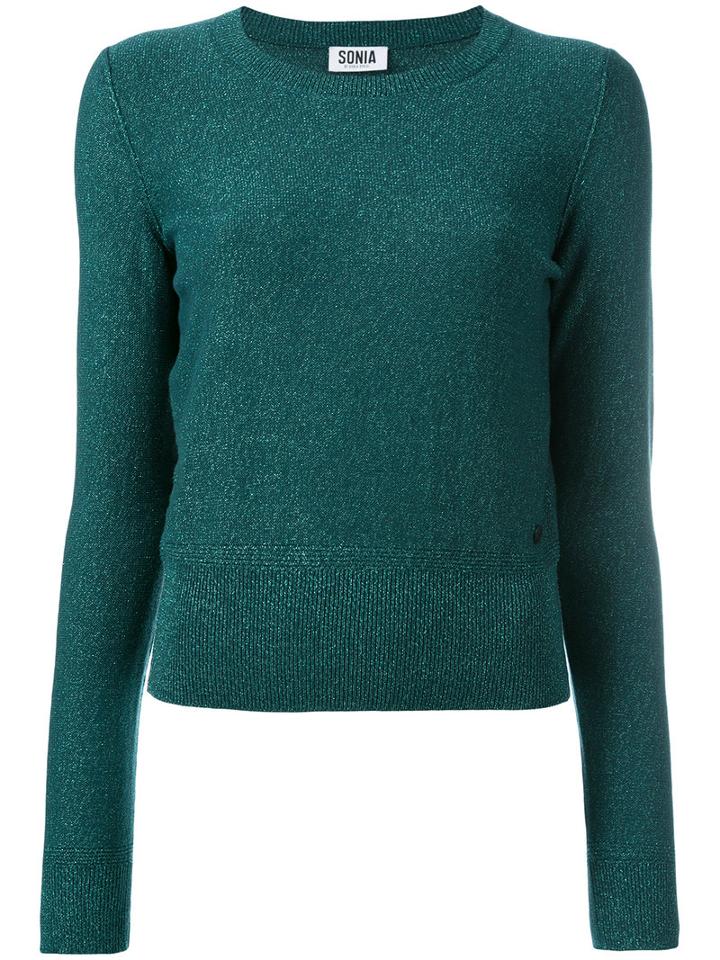 Sonia By Sonia Rykiel Sparkly Knit Jumper, Women's, Size: Medium, Green, Cotton/polyester