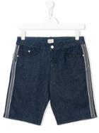 Armani Junior Teen Side-striped Denim Shorts - Blue