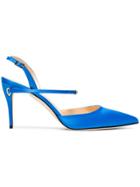 Jennifer Chamandi Blue Vittorio 85 Satin Sandals