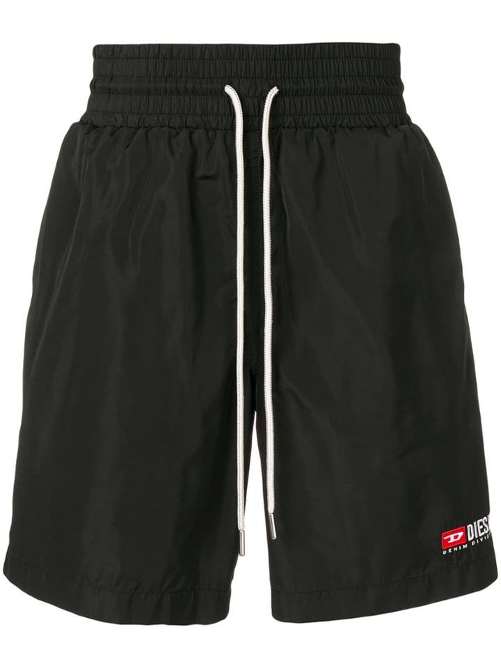 Diesel Nylon Loose Fit Shorts - Black