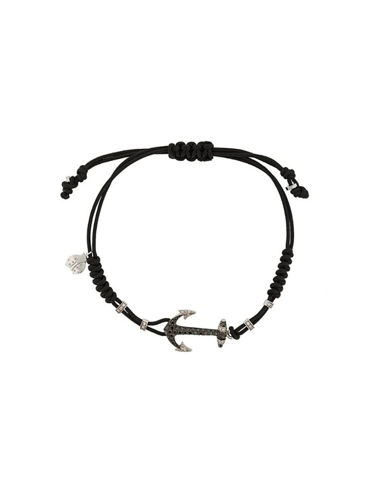 Pippo Perez 18kt White Gold Anchor And Diamond Bracelet - Black