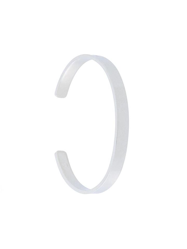 Logo Embossed Bangle, Men's, Metallic, Maison Margiela
