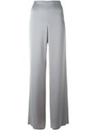 Armani Collezioni Wide Leg Trousers, Women's, Size: 44, Grey, Polyester