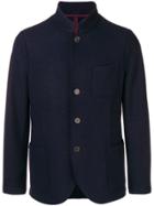 Harris Wharf London Mandarin Collar Blazer - Blue