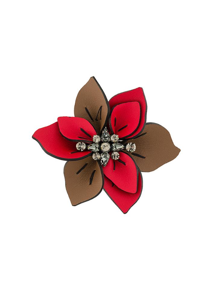 Marni Flower Brooch - Brown