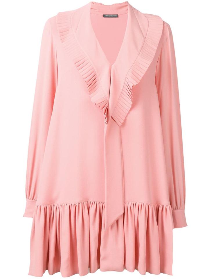 Alexander Mcqueen Pleated Bib Dress - Pink