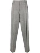 Mcq Alexander Mcqueen Dogtooth Patch Patterned Tapered Trousers - Grey