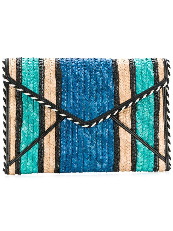 Rebecca Minkoff Colour Block Woven Envelope Clutch - Blue