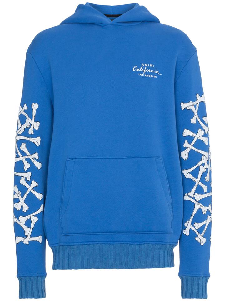 Amiri Hoodie With Bones Print - Blue