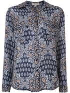 L'agence - Floral Print Shirt - Women - Silk - M, Blue, Silk