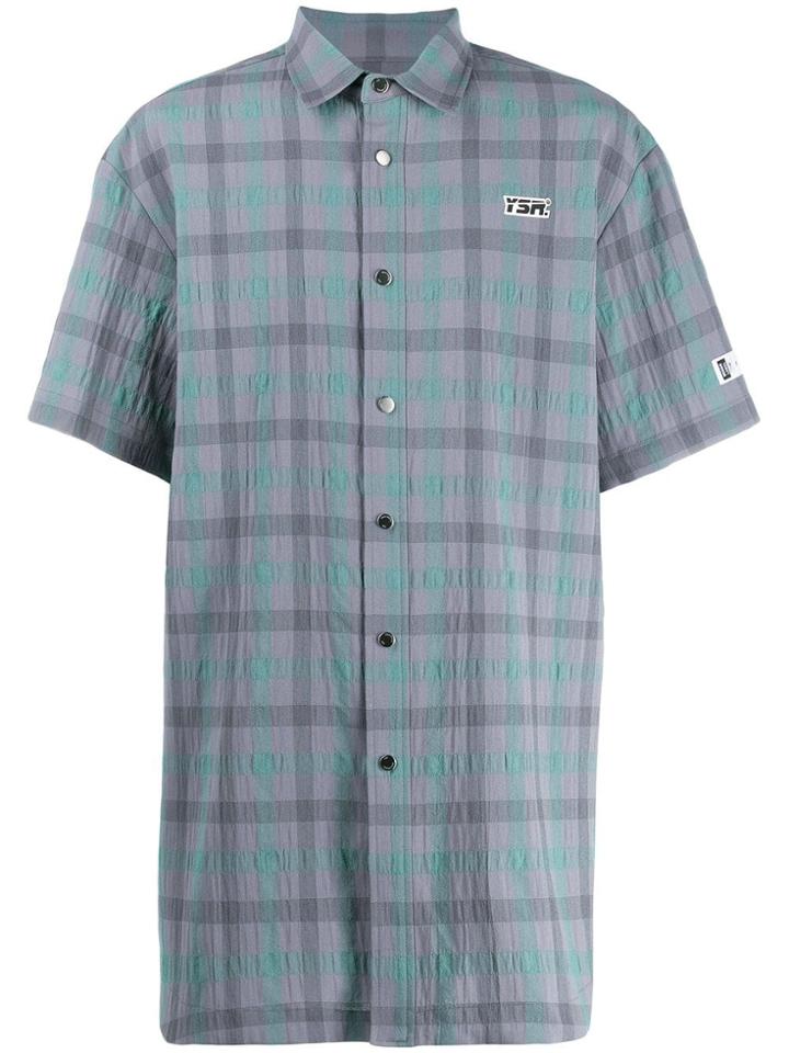 Youser Check Print Shirt - Grey