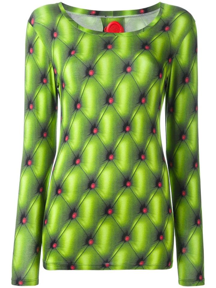 Ultràchic Sofa Print Sweater, Women's, Size: Small, Green, Spandex/elastane/viscose