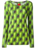 Ultràchic Sofa Print Sweater, Women's, Size: Small, Green, Spandex/elastane/viscose