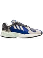 Adidas Grey And Blue Yung 1 Leather And Suede Sneakers