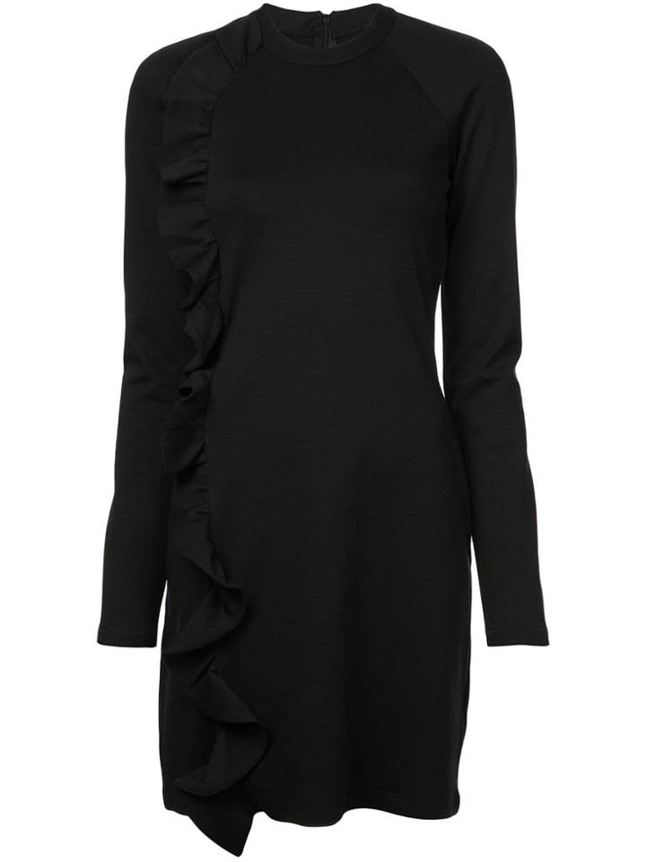 Victoria Victoria Beckham Longsleeved Ruffle Detail Dress - Black