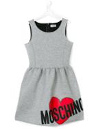 Moschino Kids Logo Print Dress - Grey