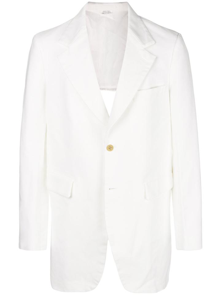 Comme Des Garçons Homme Plus Backless Single Breasted Blazer - White