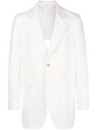 Comme Des Garçons Homme Plus Backless Single Breasted Blazer - White