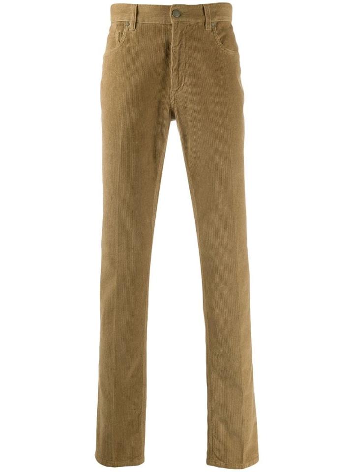 Z Zegna Corduroy Straight Trousers - Neutrals