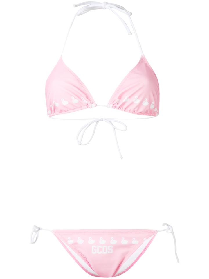 Gcds Swan Print Bikini - Pink & Purple
