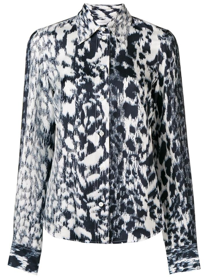 Victoria Beckham Leopard Print Shirt - Blue