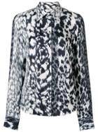 Victoria Beckham Leopard Print Shirt - Blue