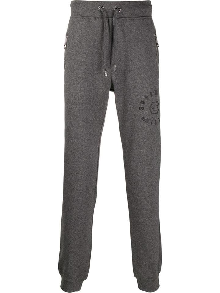 Philipp Plein Relaxed-fit Logo Track Pants - Grey